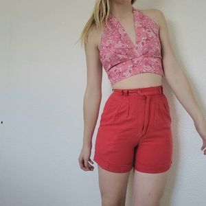 🍊 Vintage 1980s High Waisted Orange Shorts 🍊